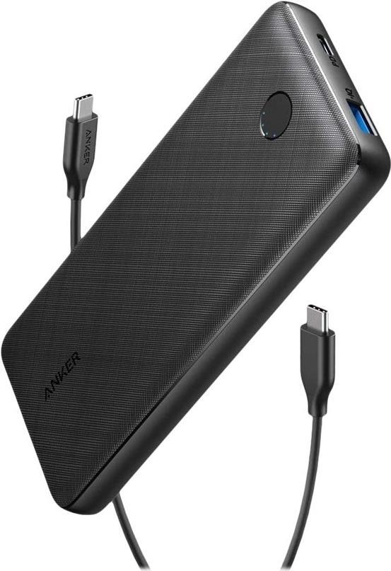 ANKER PowerCore Essential – Powerbank – 20000 mAh – 72 Wh – 20 Watt – 3 A – IQ 2.0, PD, QC – 2 Ausgabeanschlussstellen (USB, 24 pin USB-C) – Schwarz (A1287H11)