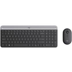 Logitech MK470 USB Tastatur, Maus-Set Schweiz, QWERTZ, Windows® Schwarz, Silber