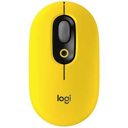 Logitech POP Maus Bluetooth® Optisch Gelb, Schwarz, Grau 4 Tasten 4000 dpi Easy Switch 3 Geräte, Geräuscharme Tasten,