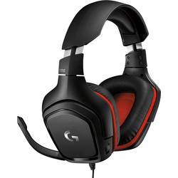 Logitech Gaming G332 Gaming Over Ear Headset kabelgebunden Stereo Schwarz, Rot Lautstärkeregelung,