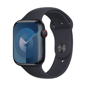 Digitale Freuden für einen smarten Alltag – die Apple Watch Series 9 45 mm Aluminium (GPS+Cellular) Sportarmband M/L  mitternachtGesünder