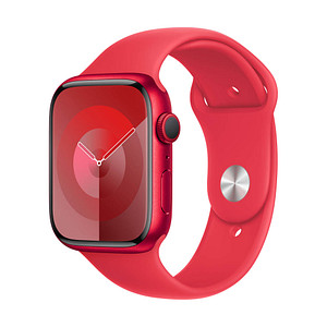 Der persönliche Assistent für Ihr Handgelenk – die Apple Watch Series 9 45 mm Aluminium  (GPS) Sportarmband M/L  (PRODUCT)REDDie Apple Watch Series 9 45 mm Aluminium  (GPS) Sportarmband M/L  (PRODUCT)RED hat großartige Funktionen für einen smarten Alltag. Mit ihr können Sie Funktionen Ihres Smartphones fernsteuern