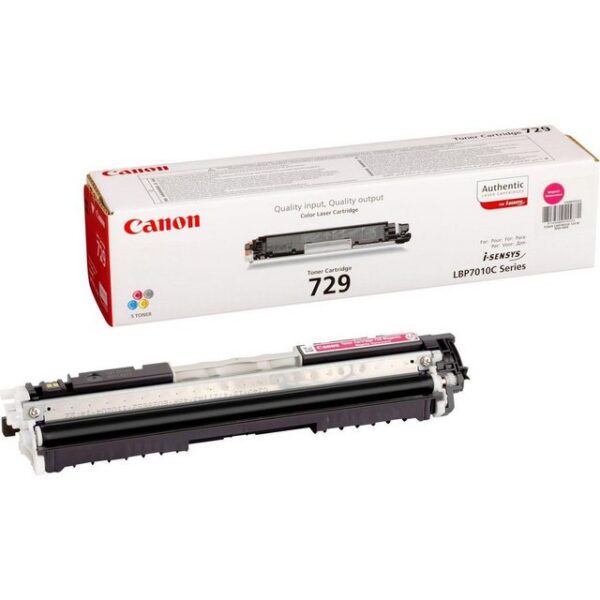 Allgemein   Hersteller   Canon   Herst. Art. Nr.  4368B002   EAN   4960999684291   Hauptmerkmale   Produktbeschreibung   Canon 729 M - Tonatrone - Magenta   Verbrauchsmaterialtyp   Tonatrone   Drucktechnologie   Laser   Druckfarbe   Magenta   Kapazität   Bis zu 1000 Seiten   Entwickelt für   I-SENSYS LBP7010C