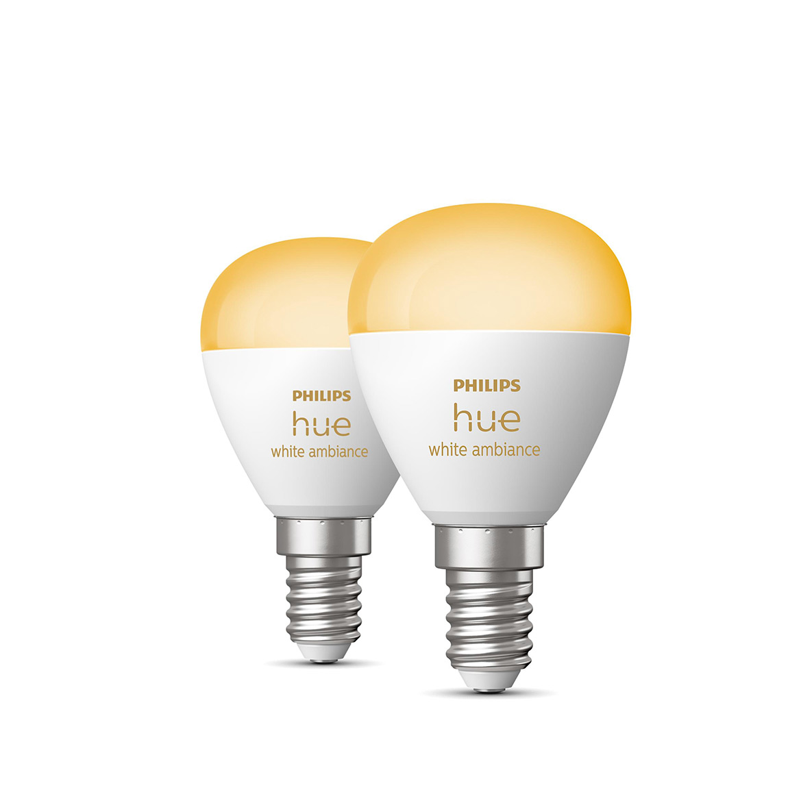 Philips Hue White Ambiance Luster LED Lampe E14 2er Set – Weiß