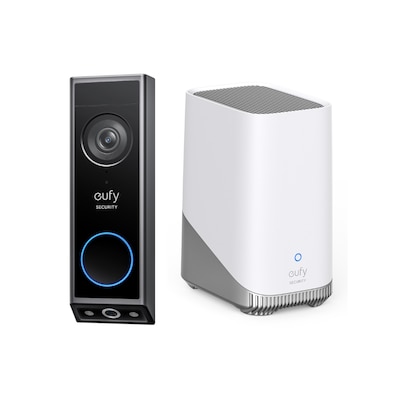 eufy E340 Video Türklingel Doorbell 2K Dual-Cam mit Paketerkennung + Homebase 3