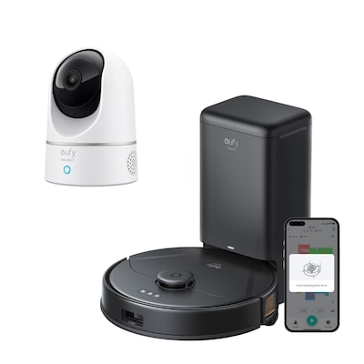 eufy Clean X8 Pro Saugroboter mit Selbstentleerungsstation + eufy Indoor Cam