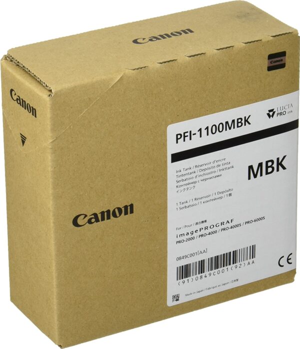 Kurzinfo: Canon PFI-1100 MBK - Mattschwarz - Original - Tintenbehälter - für imagePROGRAF PRO-2000