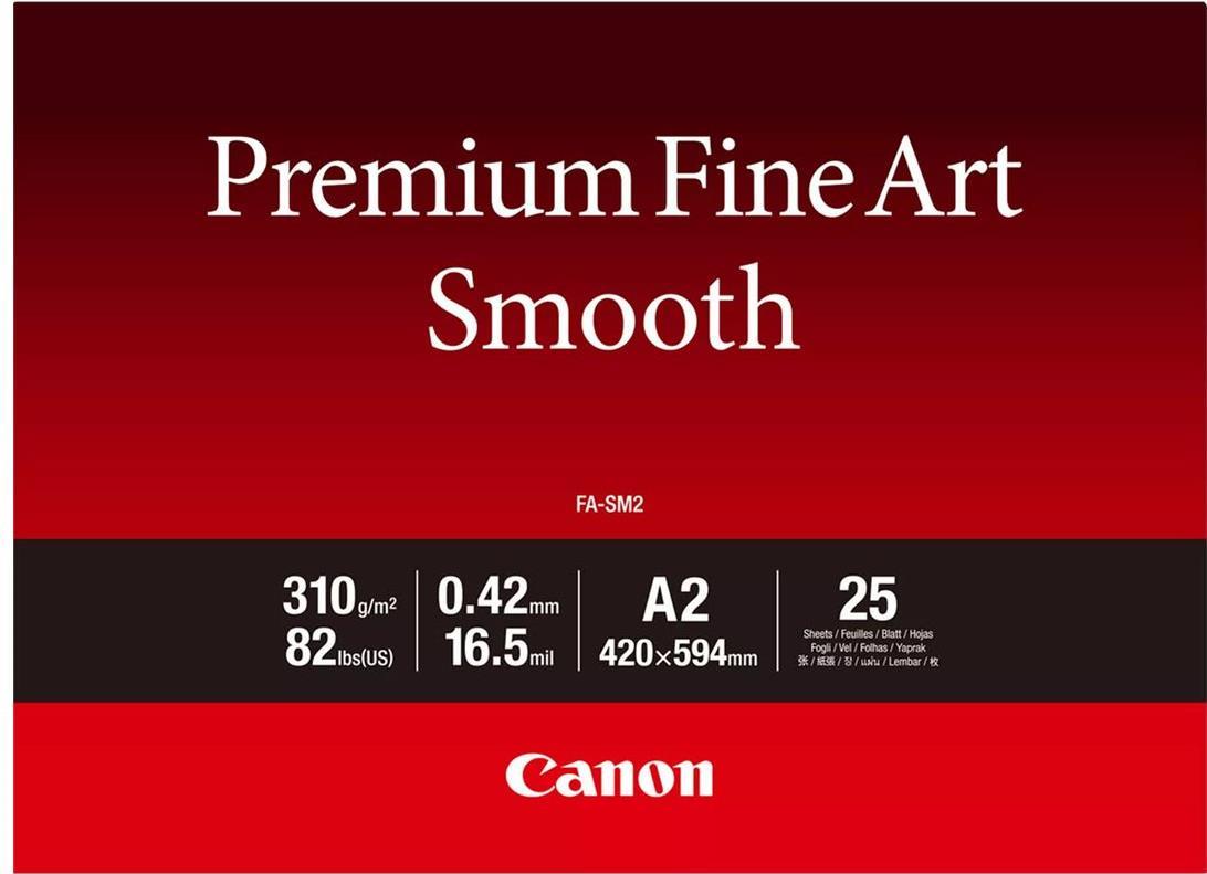 Canon Premium Fine Art FA-SM2 – Seidig – 16,5 mil – A2 (420 x 594 mm) – 310 g/m² – 82 Pfund – 25 Blatt Fotopapier – für imagePROGRAF PRO-1000 (1711C016)