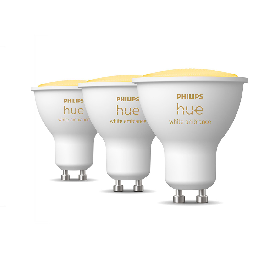 Philips Hue White Ambiance GU10 Dreierpack 350lm – weiß