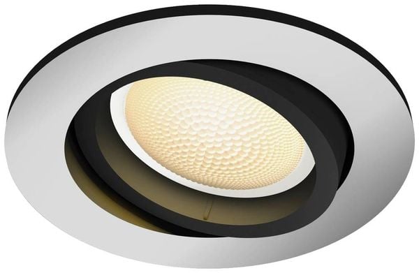 Philips Lighting Hue LED-Einbauleuchte 871951433854800  Hue White Amb. Milliskin Einbauspot rund aluminium 350lm Erweiterung GU10 5 W