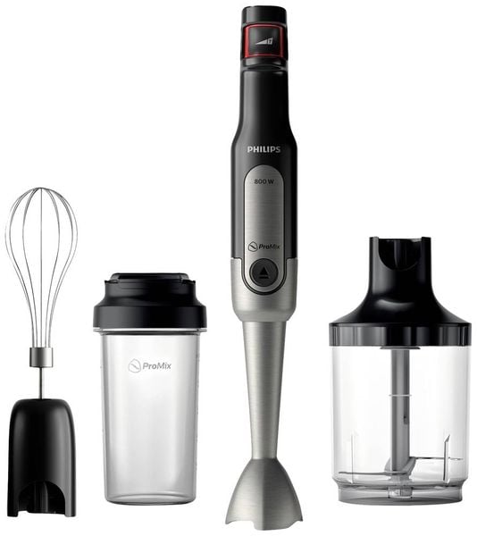 Philips Viva HR2652/90 Stabmixer 800W mit Mixbecher, mit Zerkleinereraufsatz, Schneebesenaufsatz, stufenlose