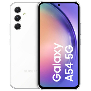 Das SAMSUNG Galaxy A54 5G Dual-SIM-Smartphone weiß 256 GB besitzt viele außergewöhnliche EigenschaftenMit dem SAMSUNG Galaxy A54 5G Dual-SIM-Smartphone weiß 256 GB unterwegs E-Mails schreiben