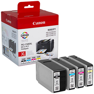 Canon PGI-1500 XL BK/C/M/Y  schwarz, cyan, magenta, gelb Druckerpatronen, 4er-Set