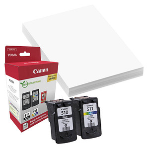 Canon PG-510/CL-511  schwarz, color Druckköpfe + Fotopapier, 2er-Set