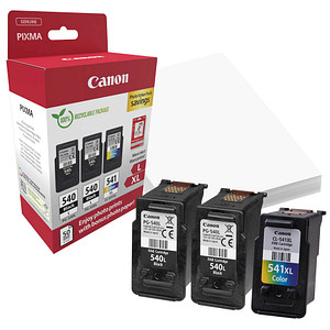 Canon PG-540Lx2/CL-541XL  schwarz, color Druckköpfe + Fotopapier, 3er-Set