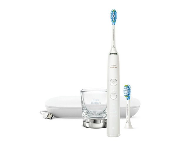 Philips Elektrische Zahnbürste PHILIPS Sonicare DiamondClean Premium weiß HX 9913/17 Schallzahnbür…