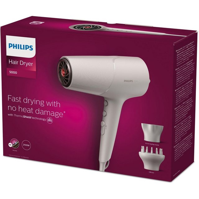 Philips Haartrockner Philips BHD501/20 Series 5000 Haartrockner (2100 W, Ionisierungsfun…