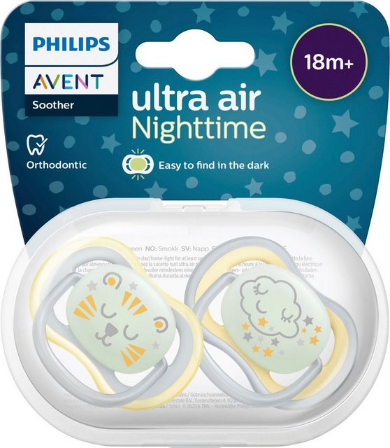 Philips AVENT Schnuller ultra air SCF376/01, Doppelpack, mit Transport- und Sterilisationsbox, ab dem 18. Monat