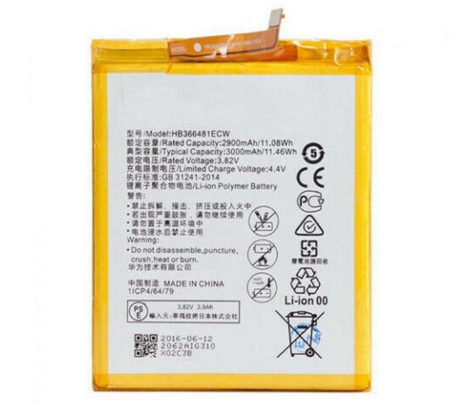 Huawei Original Huawei HB366481ECW Akku 3000 mAh Huawei P8 P9 Lite P10 Lite Handy-Akku Huawei HB366481ECW 3000 mAh (4,4V V), Effiziente Synchronisierungs-und Ladevorgänge, kein Memory-Effekt