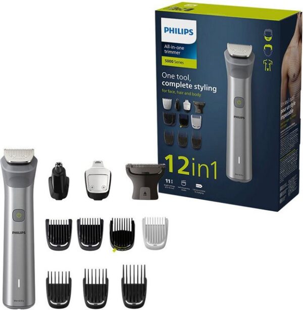 Der Philips 5000er Serie All-in-One Trimmer MG5940/15 bietet ein Gerät zum umfassenden Stylen von Gesicht