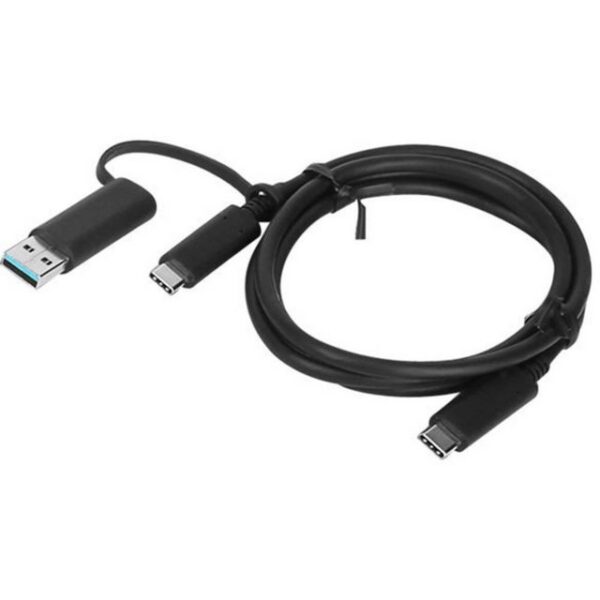 Mit dem Lenovo Hybrid USB-C® mit USB-A-Kabel können Sie die USB-C®- oder USB-A-Anschlüsse Ihres Notebooks problemlos mit anderem USB-C®-Zubehör verbinden. Das USB-C®-zu-USB-C®-Kabel unterstützt eine Datenrate von 10 Gbit / s