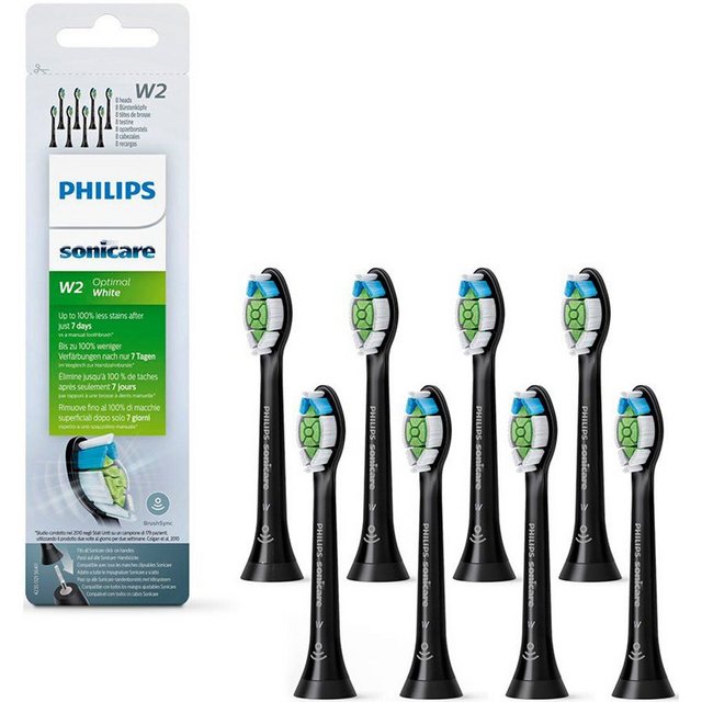 Philips Aufsteckbürsten Sonicare Aufsteckbürsten W2 Optimal White HX6068/13 8 Stück, Diamantförmige Borsten