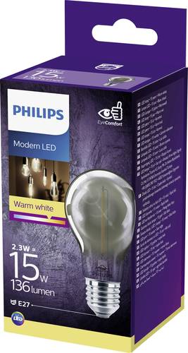 Philips Lighting 75963600 LED E27 Glühlampenform 2.3W = 11W Warmweiß (Ø x L) 6cm x 10.6cm 1St.