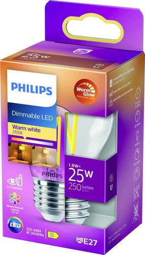 Philips Lighting 871951432419000 LED EEK D (A – G) E27 Tropfenform 2.5W = 25W Warmweiß (Ø x L) 45m