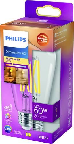 Philips Lighting 871951432391900 LED EEK D (A – G) E27 Spezialform 6W = 60W Warmweiß (Ø x L) 64mm