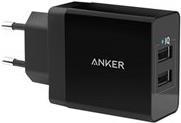 Anker PowerPort 2 – Netzteil – 24 Watt – 4.8 A – 2 Ausgabeanschlussstellen (USB) – Schwarz