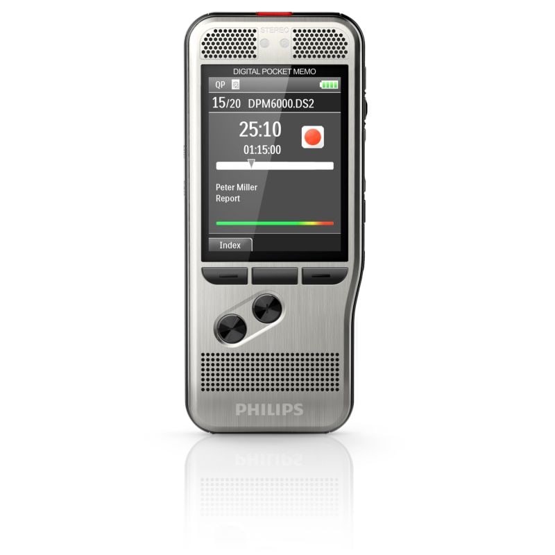 Philips Pocket Memo DPM6000 Digitales Diktiergerät mit 2Mic-Stereoaufnahme