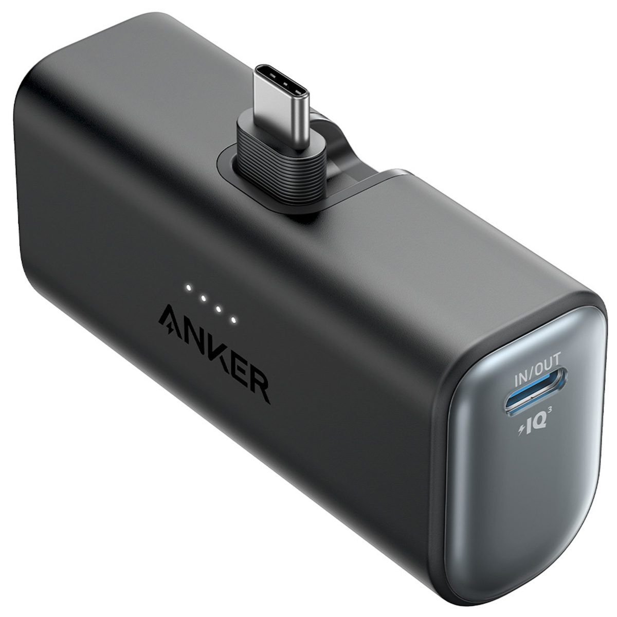 Anker Nano Powerbank mit integriertem USB-C-Stecker – 5.000 mAh – Schwarz