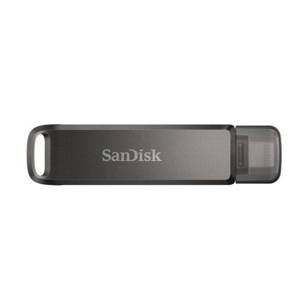 SanDisk iXpand Luxe USB-Stick 256 GB USB-C Flash Drive Drehring PasswortschutzHighlightsSpeicherkapazität: 256 GBFarbe: SchwarzSchnittstelle: High-Speed USB 3.2 Gen 1 (3.1 Gen 1) AnschlussDrehringDesignFormfaktor: DrehringProduktfarbe: SchwarzGewicht &amp