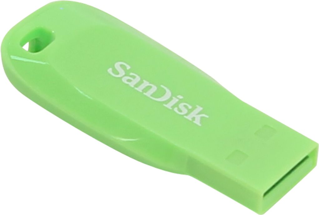 Sandisk Cruzer Blade – USB-Flash-Laufwerk – 64 GB – USB 2.0 – Electric Green (SDCZ50C-064G-B35GE)