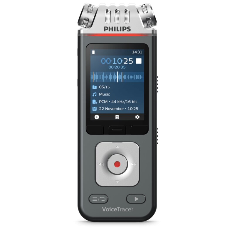 Philips Voice Tracer DVT 6110 Digitales Diktiergerät 8 GB mit App-Fernsteuerung