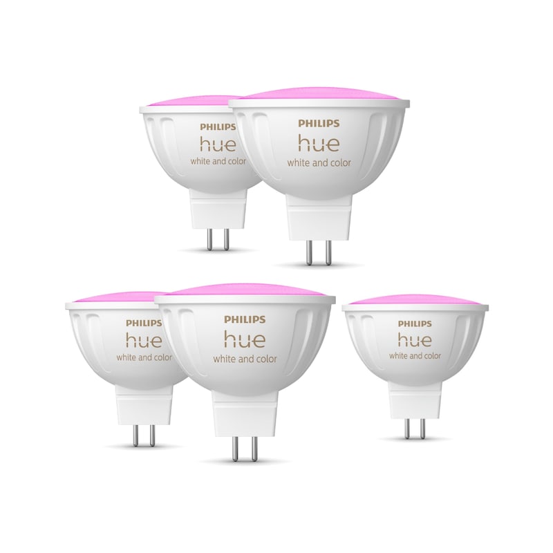 Philips Hue White & Color Ambiance MR16 LED-Lampe 400lm, 5er Pack