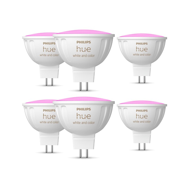 Philips Hue White & Color Ambiance MR16 LED-Lampe 400lm, 6er Pack