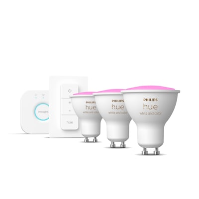 Philips Hue Starter Set White & Col. Amb. GU10 3x350lm & Dimmschalter