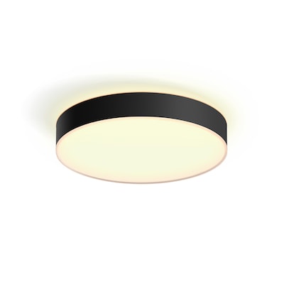 Philips Hue White Ambiance Enrave Deckenleuchte rund schwarz + Dimmschalter • L