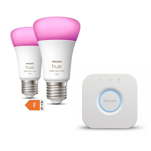 • Austauschtype: LED-Lampe / Sockel: E27 / Lichtfarbe: RGBW • Energieeffizienzklasse: F • Leistung: 9 Watt als Ersatz für k.A. • Amazon Alexa - Apple HomeKit - Google Home - Philips Hue • Lichtfarbe: warmweiß - tageslichtweiß / Lichtstrom: 570lm