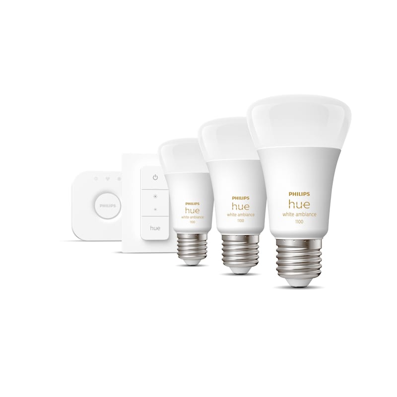 Philips Hue White Ambiance E27 3er Starter Set inkl. Dimmschalter 3x806lm 75W