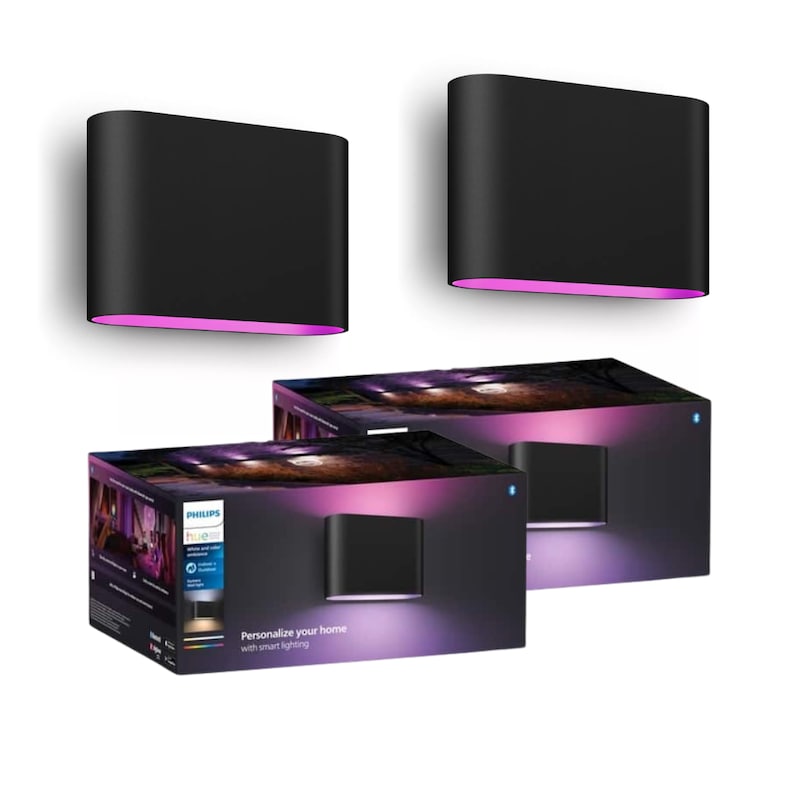 Philips Hue White & Color Ambiance Dymera smarte Wandleuchte • 2er Pack