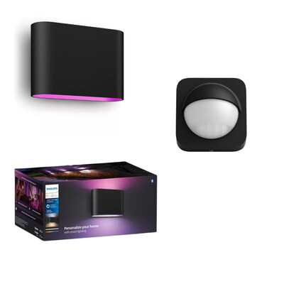 Philips Hue White & Color Ambiance Dymera smarte Wandleuchte + Outdoor Sensor