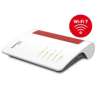 • DOCSIS 3.1 für Gigabit-Geschwindigkeiten • Wi-Fi 7 bis 2.880 MBit/s + 720 MBit/s • Intelligentes Smart Home für DECT- und Zigbee-Geräte • Telefonanlage mit DECT-Basis für Schnurlostelefonie • Intelligentes WLAN Mesh für das Heimnetz Wi-Fi 7 und Smart Home – die nächste Generation am Kabelanschluss