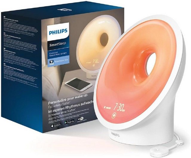 Philips Tageslichtwecker WakeUp Tageslicht Wecker mit Radio Entspannungsfunktion Umgebungsensor Digital Digitalradio Digitalwecker Funk UKW Radio Schlaflicht Kind