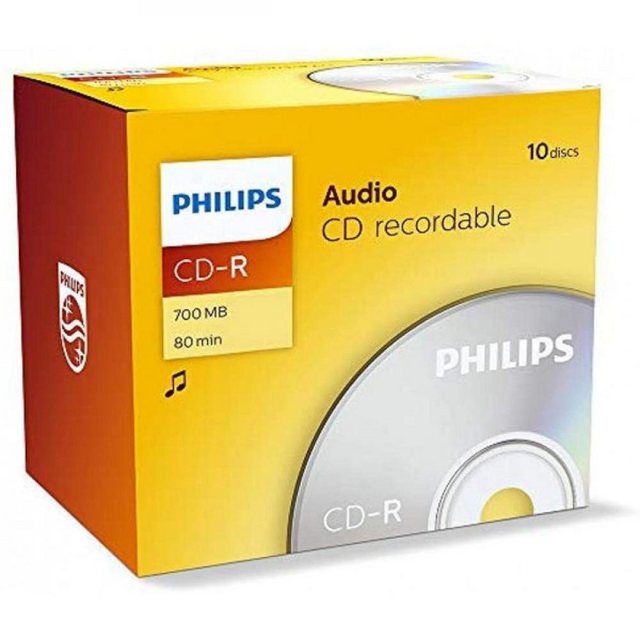 Philips CD-Rohling Audio CD-R 80 Min/700 MB Philips in Jewelbox 10 Stück