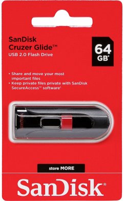 SanDisk Cruzer Glide USB Flash-LaufwerkDas Cruzer Glide USB Flash-Laufwerk ist eine einfache und sichere Option