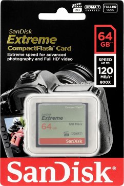 Überlegene Performance für DSLRs und HD-Camcorder: SanDisk Extreme CompactFlash SpeicherkarteDie optimale Kombination aus Aufnahmegeschwindigkeit (bis zu 85MB/s)