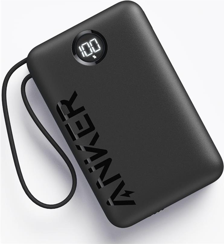 Anker 335 – Powerbank – 20000 mAh – 74 Wh – 22.5 Watt – 3 A – 3 Ausgabeanschlussstellen (USB, 2 x USB-C) – Schwarz (A1647G11)