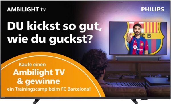 Bringen Sie Schwung in Ihre Freizeit. Mit diesem 4K Ambilight TV erleben Sie jede Sendung